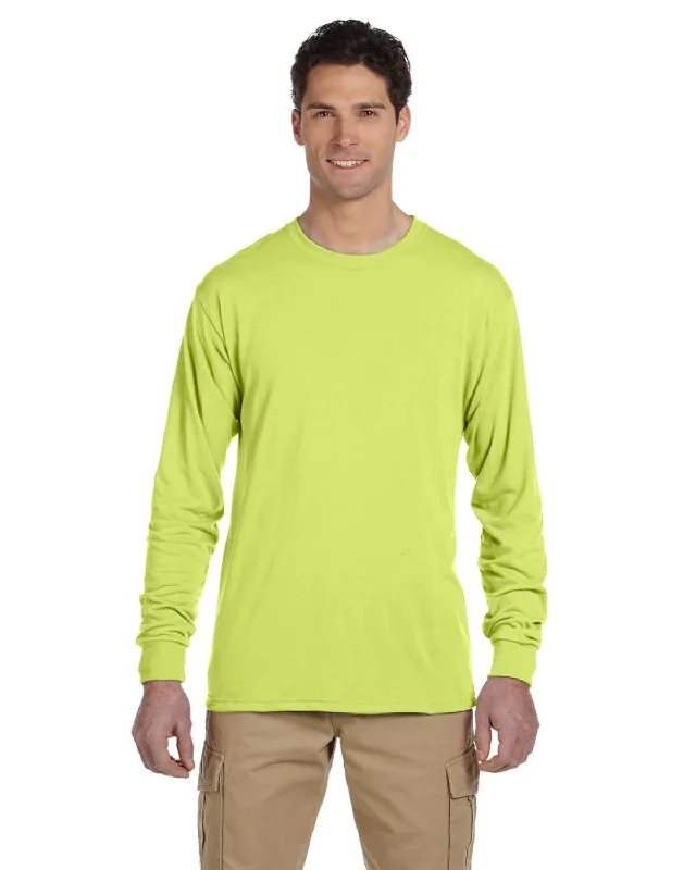 Jerzees 100% Polyester Long Sleeve T-Shirt | Safety Green