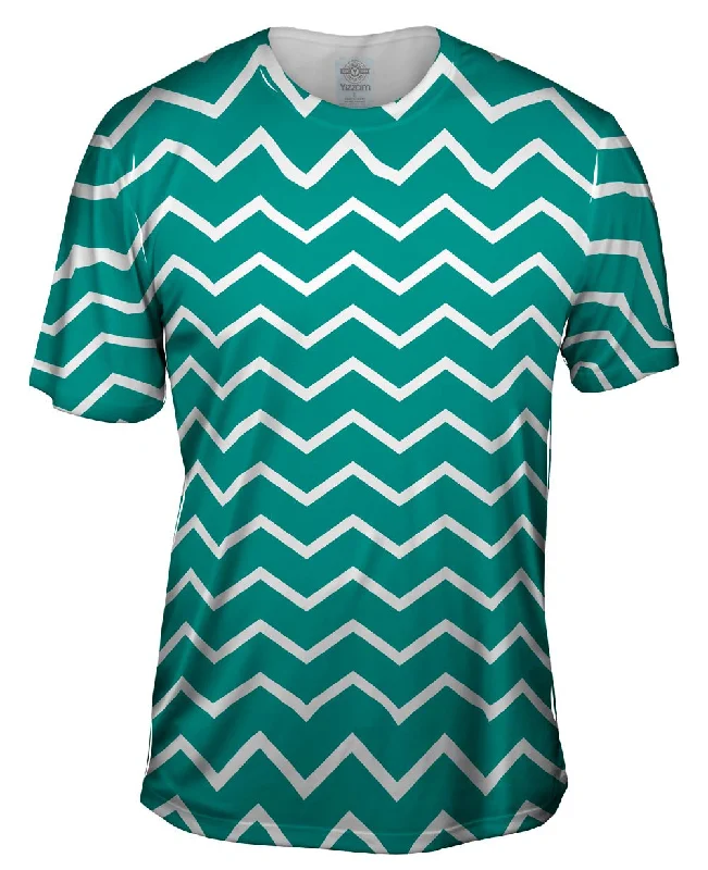 Chevron Turquoise White Reversed