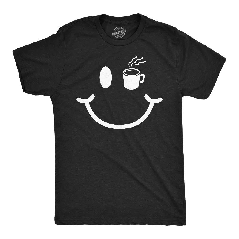 Coffee Cup Smiling Face Men's T Shirt