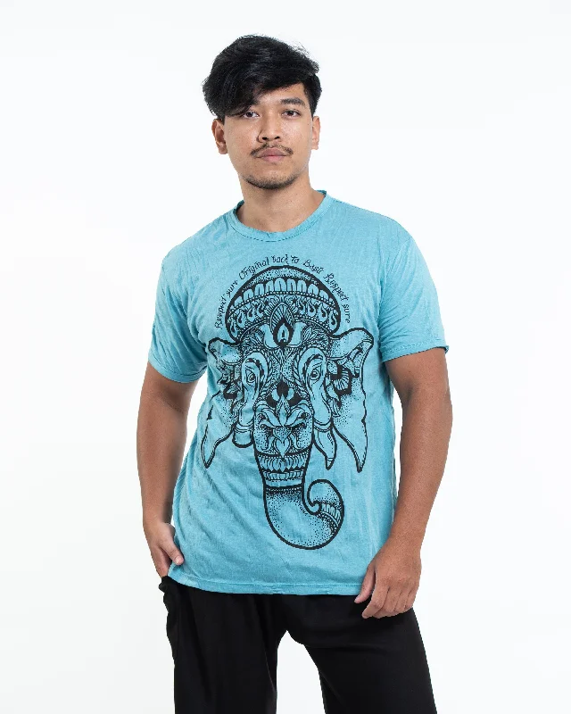 Mens Lotus Ganesh T-Shirt in Turquoise