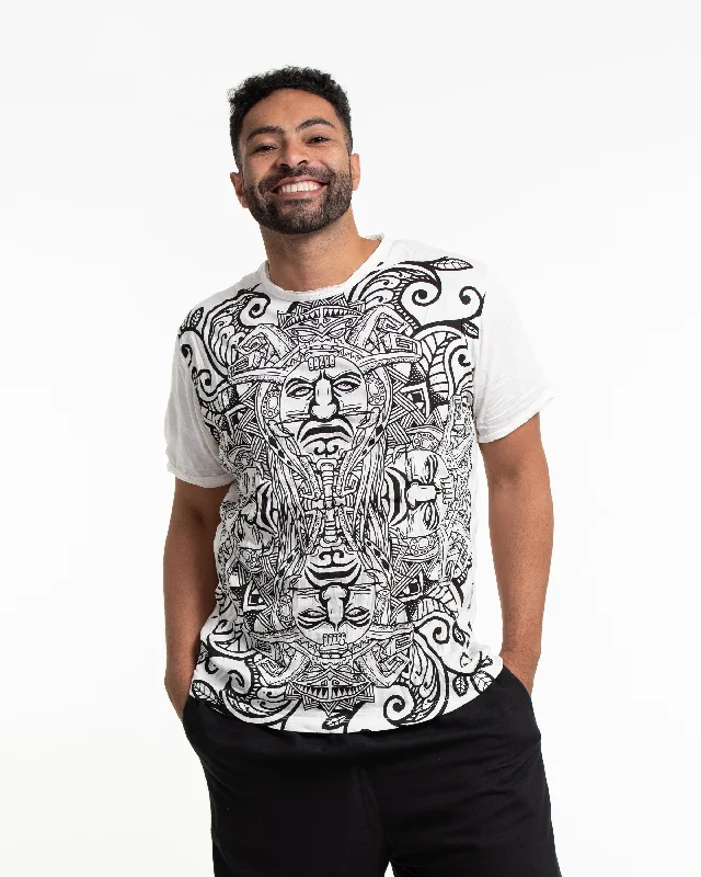 Mens Tribal Masks T-Shirt in White