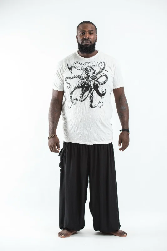 Plus Size Mens Octopus T-Shirt in White