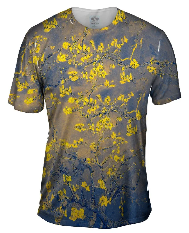 Pop Art - "Van Gogh Blossoming Navy Gold" (1890)