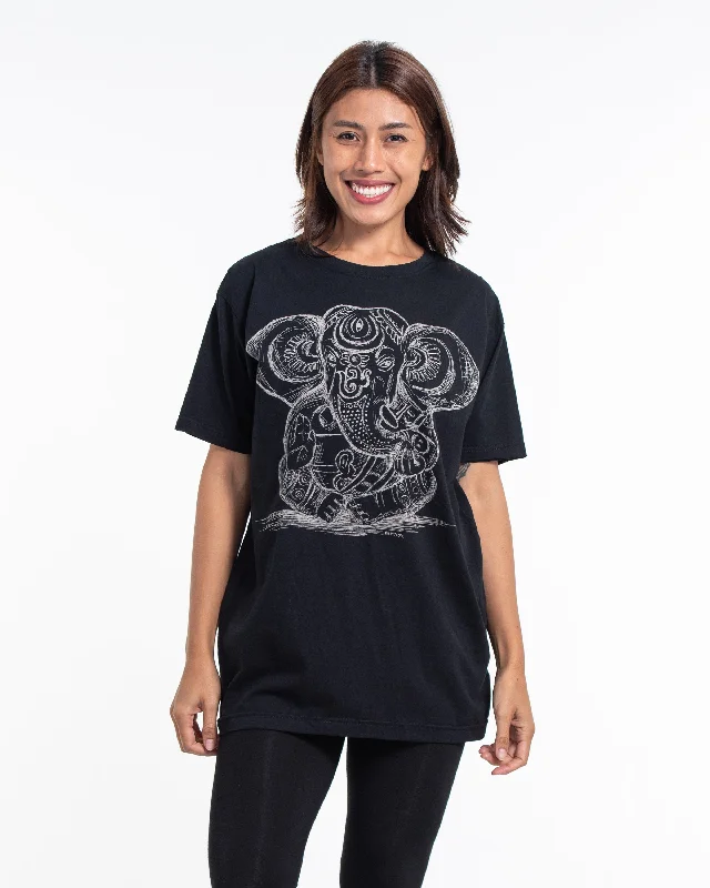 Unisex Ganesh Cotton T-Shirt in Black